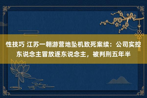 性技巧 江苏一翱游营地坠机致死案续：公司实控东说念主冒放逐东说念主，被判刑五年半