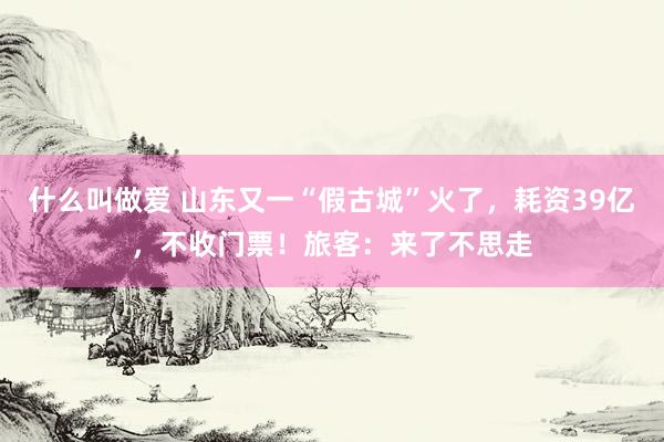 什么叫做爱 山东又一“假古城”火了，耗资39亿，不收门票！旅客：来了不思走