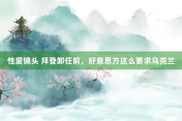 性爱镜头 拜登卸任前，好意思方这么要求乌克兰