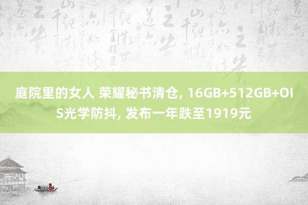 庭院里的女人 荣耀秘书清仓， 16GB+512GB+OIS光学防抖， 发布一年跌至1919元