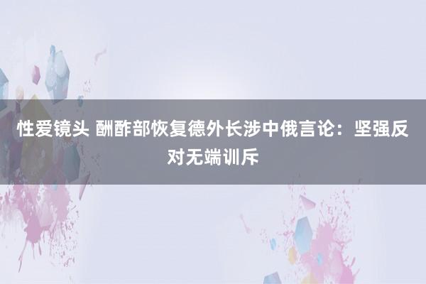 性爱镜头 酬酢部恢复德外长涉中俄言论：坚强反对无端训斥