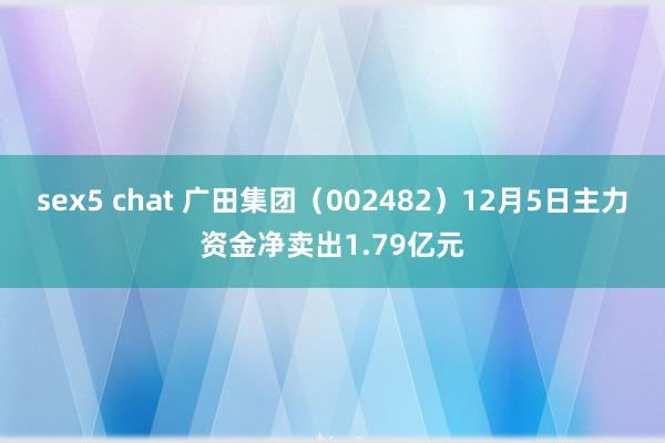 sex5 chat 广田集团（002482）12月5日主力资金净卖出1.79亿元