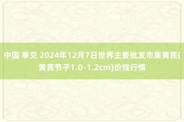 中国 拳交 2024年12月7日世界主要批发市集黄芪(黄芪节子1.0-1.2cm)价钱行情