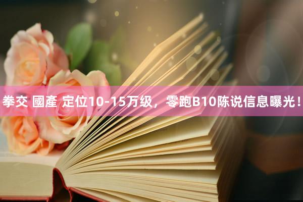 拳交 國產 定位10-15万级，零跑B10陈说信息曝光！
