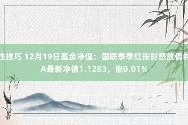 性技巧 12月19日基金净值：国联季季红按时怒放债券A最新净值1.1283，涨0.01%