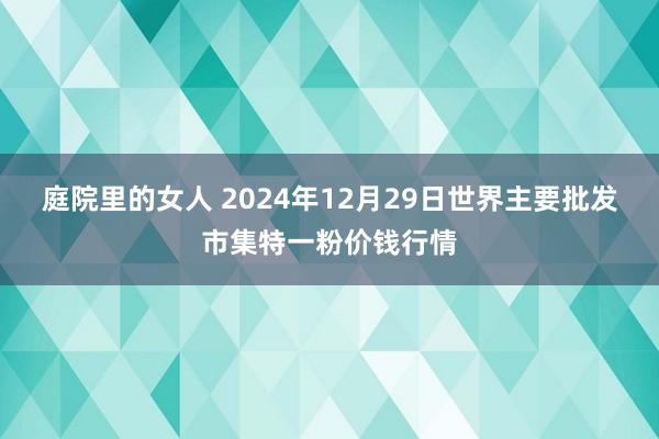 庭院里的女人 2024年12月29日世界主要批发市集特一粉价钱行情