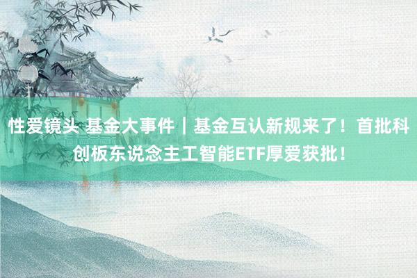 性爱镜头 基金大事件｜基金互认新规来了！首批科创板东说念主工智能ETF厚爱获批！