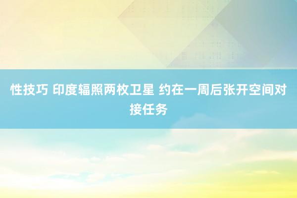 性技巧 印度辐照两枚卫星 约在一周后张开空间对接任务