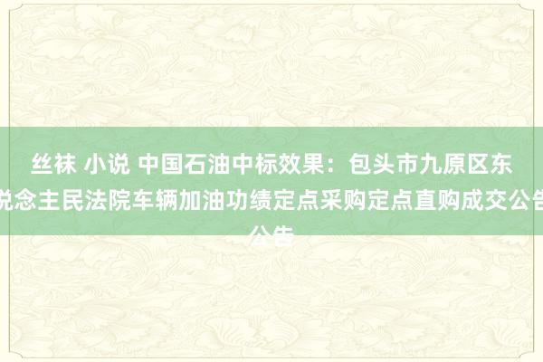 丝袜 小说 中国石油中标效果：包头市九原区东说念主民法院车辆加油功绩定点采购定点直购成交公告