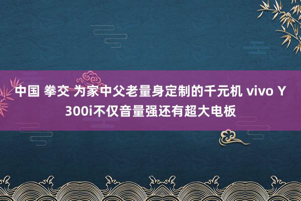 中国 拳交 为家中父老量身定制的千元机 vivo Y300i不仅音量强还有超大电板