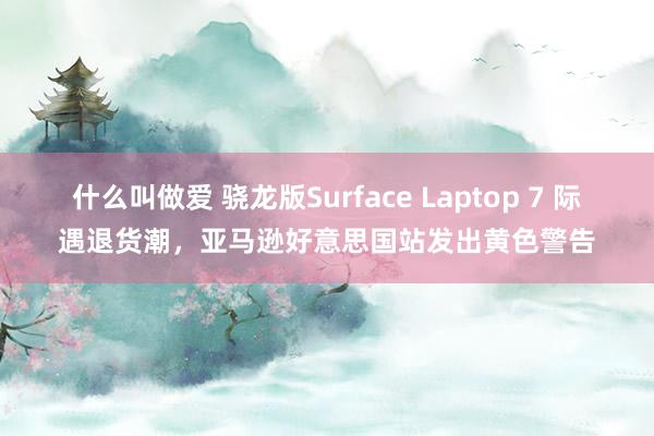 什么叫做爱 骁龙版Surface Laptop 7 际遇退货潮，亚马逊好意思国站发出黄色警告