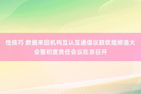 性技巧 数据来回机构互认互通倡议鼓吹组缔造大会暨初度责任会议在京召开