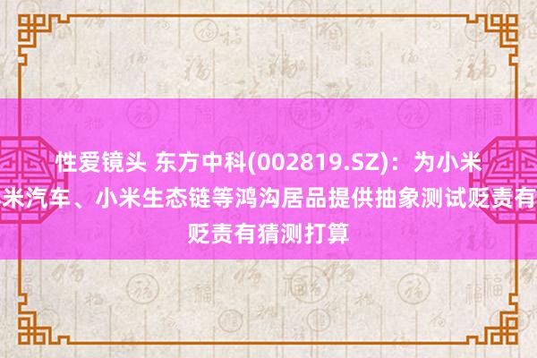 性爱镜头 东方中科(002819.SZ)：为小米手机、小米汽车、小米生态链等鸿沟居品提供抽象测试贬责有猜测打算