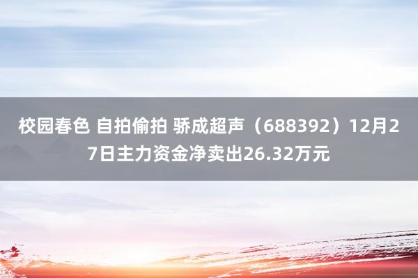 校园春色 自拍偷拍 骄成超声（688392）12月27日主力资金净卖出26.32万元