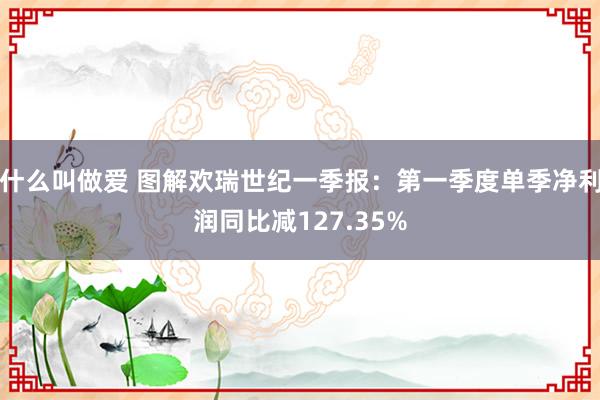 什么叫做爱 图解欢瑞世纪一季报：第一季度单季净利润同比减127.35%
