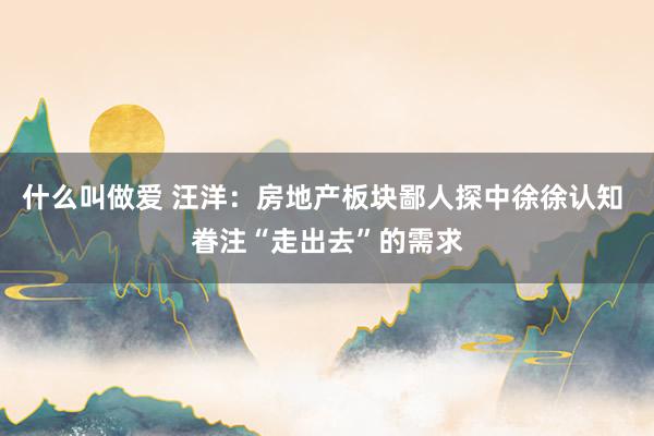 什么叫做爱 汪洋：房地产板块鄙人探中徐徐认知 眷注“走出去”的需求
