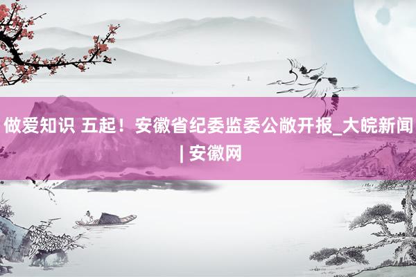 做爱知识 五起！安徽省纪委监委公敞开报_大皖新闻 | 安徽网